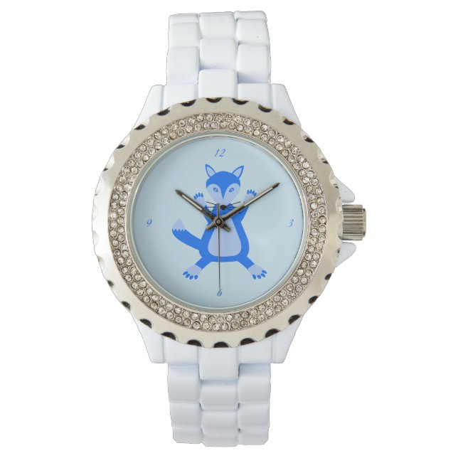 Niedlich Blue Baby Boy Fox Armbanduhr (Vorderseite)
