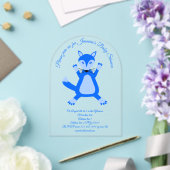 Niedlich Blue Baby Boy Fox Baby Dusche Custom Acryleinladungen (Insitu (Hochzeit))