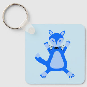 Niedlich Blue Baby Boy Fox Baby Dusche Custom Schlüsselanhänger