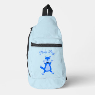 Niedlich Blue Baby Boy Fox Custom Gender Reveal Crossbody Bag