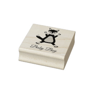 Niedlich Blue Baby Boy Fox Custom Gummistempel