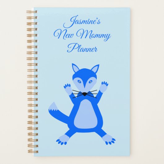Niedlich Blue Baby Boy Fox Custom Junge Mutter Planer (Vorderseite)