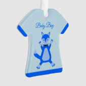 Niedlich Blue Baby Boy Fox Custom Ornament (Vorderseite)