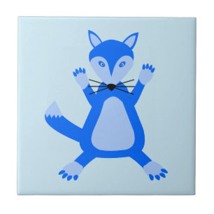 Niedlich Blue Baby Boy Fox Fliese