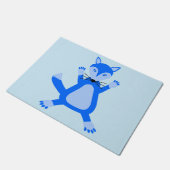 Niedlich Blue Baby Boy Fox Fußmatte (Schrägansicht)