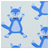 Niedlich Blue Baby Boy Fox Gemustert Stoff (Nahaufnahme)