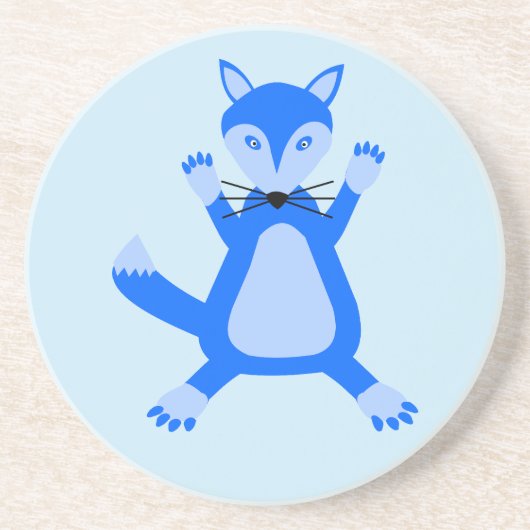 Niedlich Blue Baby Boy Fox Getränkeuntersetzer (Vorne)