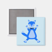 Niedlich Blue Baby Boy Fox Magnet (Vorderseite/Rückseite)
