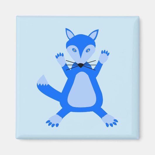 Niedlich Blue Baby Boy Fox Magnet (Vorne)