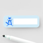 Niedlich Blue Baby Boy Fox Namensschild (Beispiel)