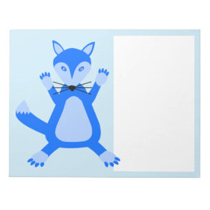 Niedlich Blue Baby Boy Fox Notizblock
