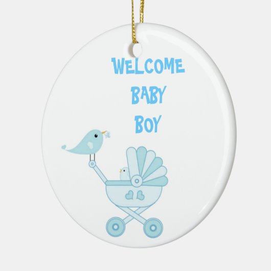 Niedlich Blue Baby Boy Keramikornament (Links)