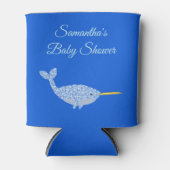 Niedlich Blue Baby Boy Narwhal Baby Dusche kundens Dosenkühler (Vorderseite)