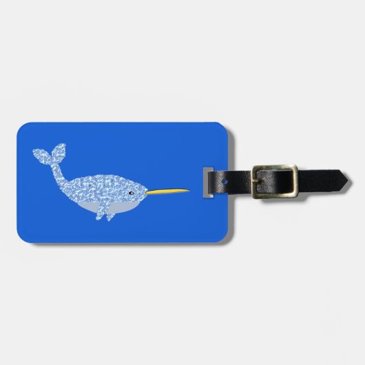 Niedlich Blue Baby Boy Narwhal Custom Gepäckanhänger (Vorderseite horizontal)