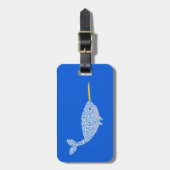 Niedlich Blue Baby Boy Narwhal Custom Gepäckanhänger (Vorderseite vertikal)