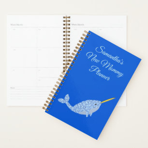 Niedlich Blue Baby Boy Narwhal Custom Junge Mutter Planer