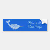 Niedlich Blue Baby Boy Narwhal Custom Mama Autoaufkleber (Vorne)