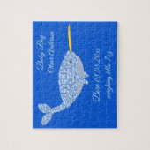 Niedlich Blue Baby Boy Narwhal Custom New Baby Puzzle (Vertikal)