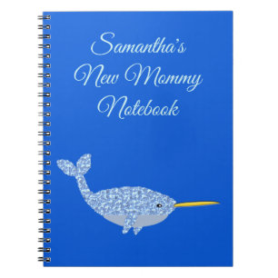 Niedlich Blue Baby Boy Narwhal Custom New Mommy Notizblock