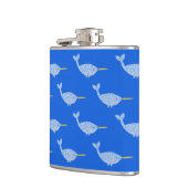 Niedlich Blue Baby Boy Narwhal Gemustert Flachmann (Links)