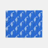 Niedlich Blue Baby Boy Narwhal Gemustert Fleecedecke (Vorderseite (Horizontal))