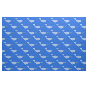Niedlich Blue Baby Boy Narwhal Gemustert Stoff