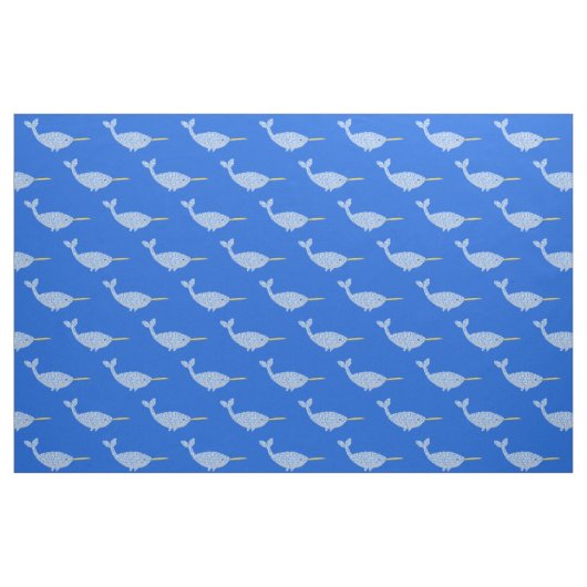 Niedlich Blue Baby Boy Narwhal Gemustert Stoff (Fat Quarter (45,7 x 55,9 cm))