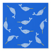 Niedlich Blue Baby Boy Narwhal Gemustert Tapete (Vorderseite)