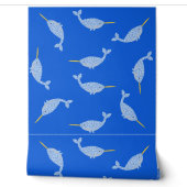 Niedlich Blue Baby Boy Narwhal Gemustert Tapete (Abrollen)