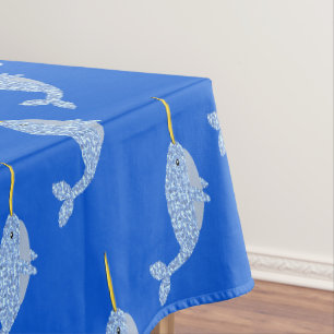 Niedlich Blue Baby Boy Narwhal Gemustert Tischdecke