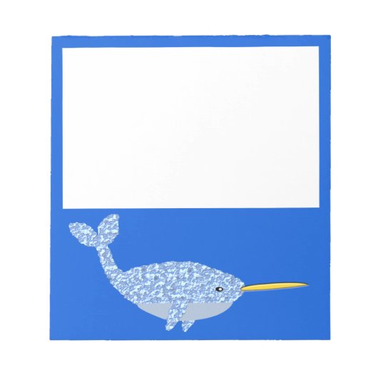 Niedlich Blue Baby Boy Narwhal Notizblock (Vorderseite)