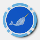 Niedlich Blue Baby Boy Narwhal Pokerchips (Rückseite)