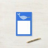 Niedlich Blue Baby Boy Narwhal Post-it Klebezettel (Auf Schreibtisch)