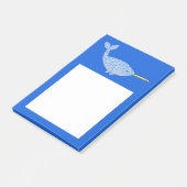 Niedlich Blue Baby Boy Narwhal Post-it Klebezettel (angewinkelt)