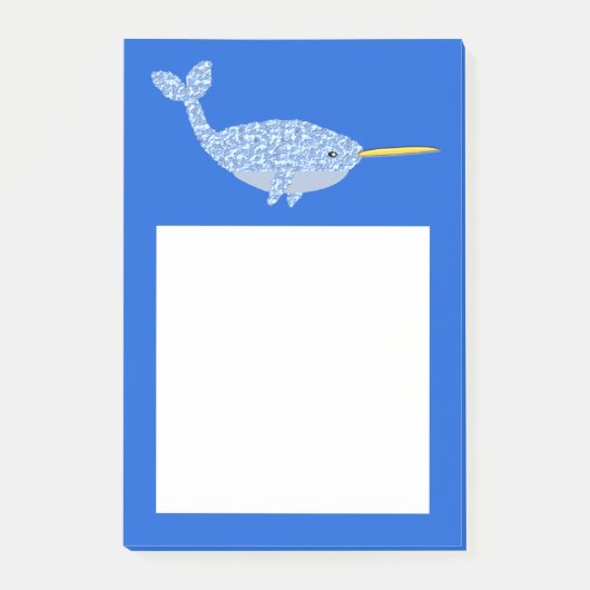Niedlich Blue Baby Boy Narwhal Post-it Klebezettel (Vorderseite)