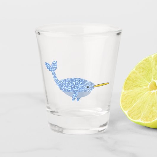 Niedlich Blue Baby Boy Narwhal Schnapsglas (Vorderseite)