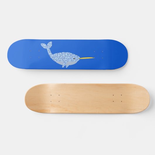 Niedlich Blue Baby Boy Narwhal Skateboard (Horizontal)