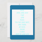 Niedlich Blue Baby Boy Owl Custom Baby Dusche Einladung (Rückseite)