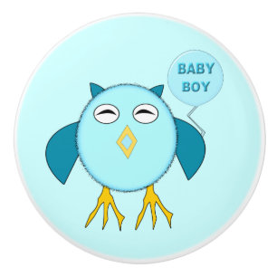 Niedlich Blue Baby Boy Owl Keramik Knob Keramikknauf