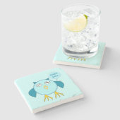 Niedlich Blue Baby Boy Owl Stone Untersetzer (Seitenansicht)