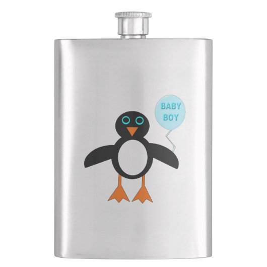 Niedlich Blue Baby Boy Pemguin Flasks Flachmann (Vorderseite)