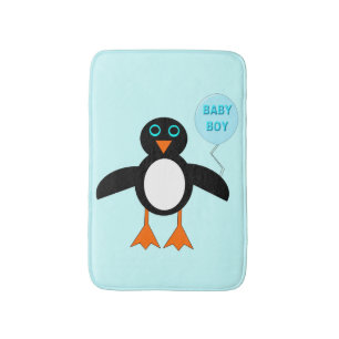 Niedlich Blue Baby Boy Penguin Bath Mat Badematte