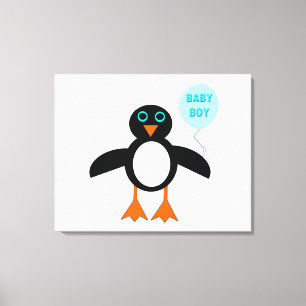 Niedlich Blue Baby Boy Penguin Canvas Print Leinwanddruck