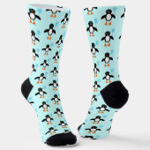 Niedlich Blue Baby Boy Penguin Gemustert Socken (Gewinkelt)