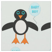 Niedlich Blue Baby Boy Penguin Gemustertes Gewebe Stoff (Nahaufnahme)