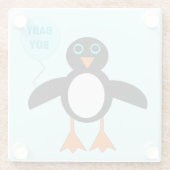 Niedlich Blue Baby Boy Penguin Glasuntersetzer (Rückseite)