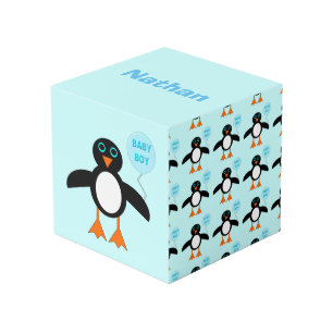 Niedlich Blue Baby Boy Penguin Personalisiert Würfel