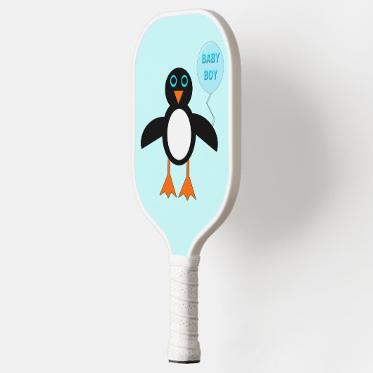 Niedlich Blue Baby Boy Penguin Pickleball Schläger (Links)