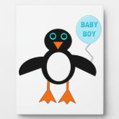 Niedlich Blue Baby Boy Penguin Plaque Fotoplatte (Vorderseite)