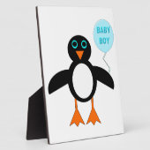 Niedlich Blue Baby Boy Penguin Plaque Fotoplatte (Seite)